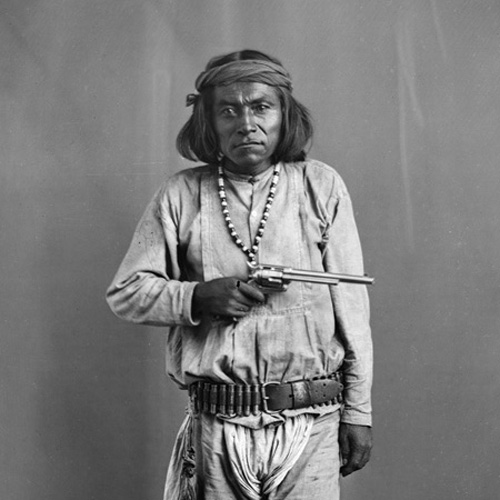 Apache man with studio pistol